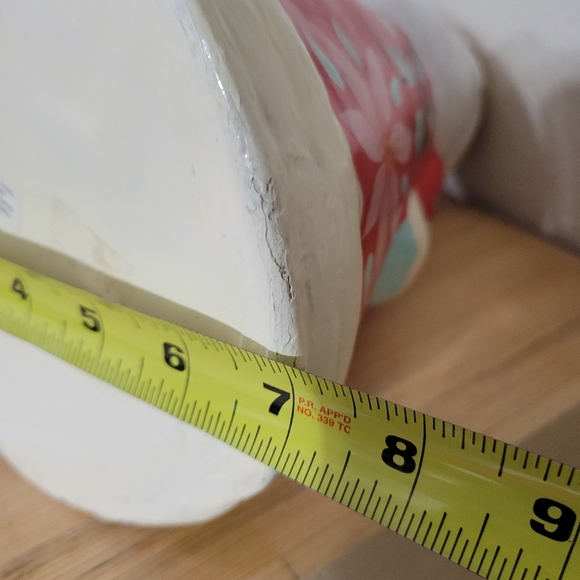 Santa Claus Folk Art Deco Swedish design with Holly and Poinsettia Paper Mache - Picture 9 of 9